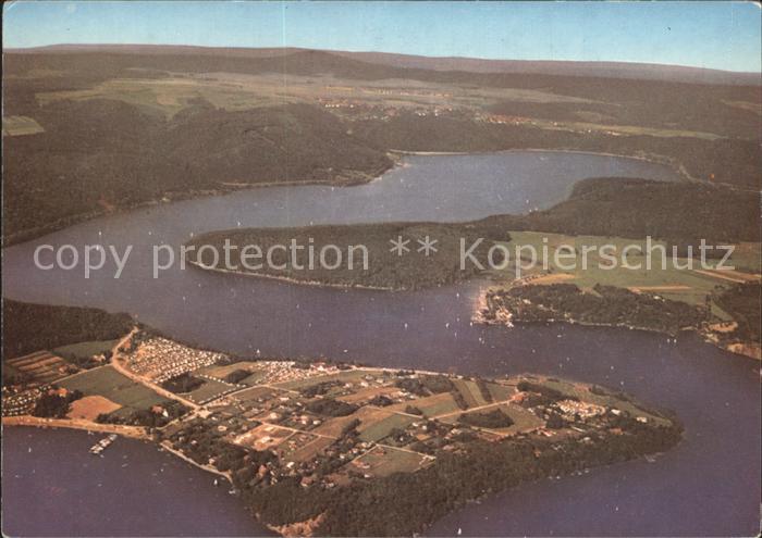 Edersee mit Halbinsel Scheid und Schloss Waldeck Fliegeraufnahme
