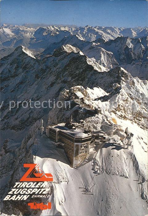 Zugspitzbahn Zugspitzgipfel Gipfelrestaurant Alpenhauptkamm Fliegeraufnahme