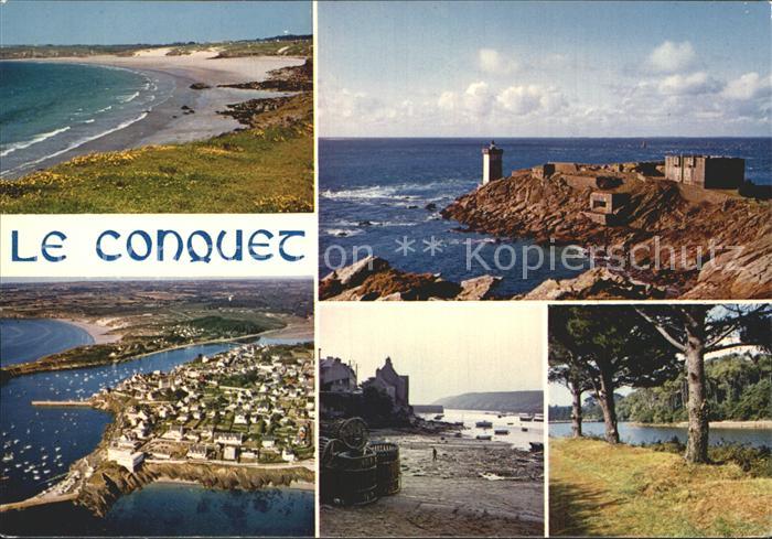 Le Conquet La plage des Blancs Sablons le port et la pinte de Kermorvan