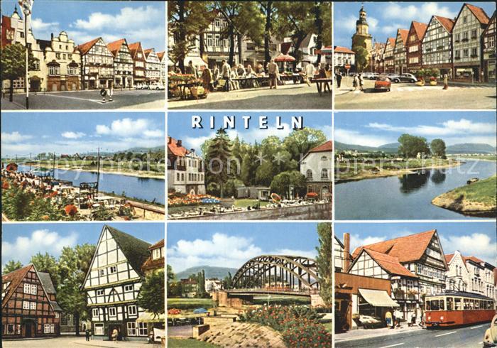 Rinteln Weser Niedersachsen Ortsansichten Weserpartien Weserbruecke Strassenbahn