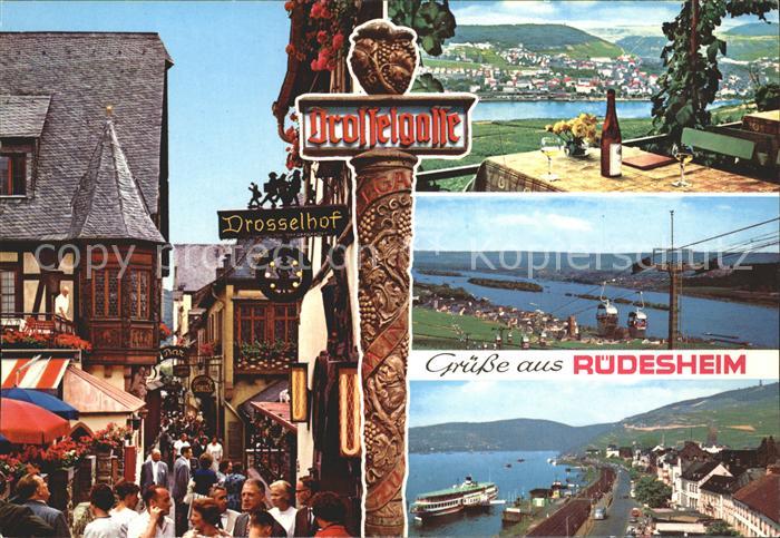 Ruedesheim Rhein Drosselgasse Drosselhof Teilansicht Rheinpartien