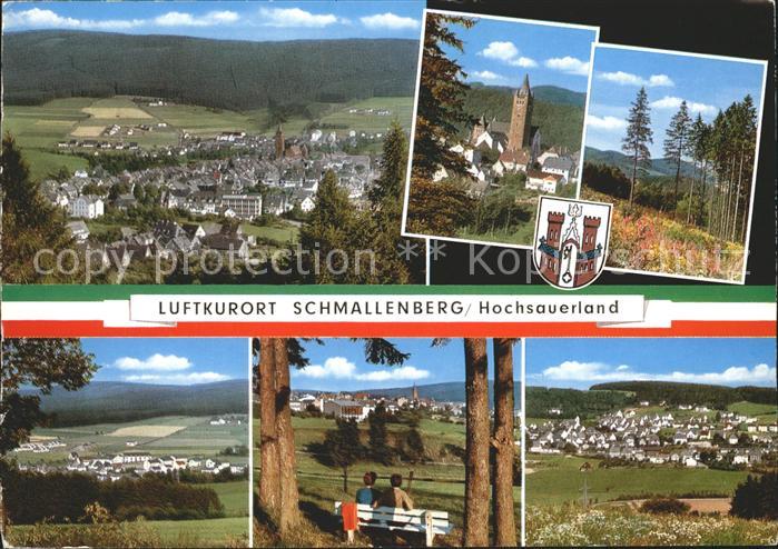 Schmallenberg Totalansicht Teilansichten Kirche Panorama