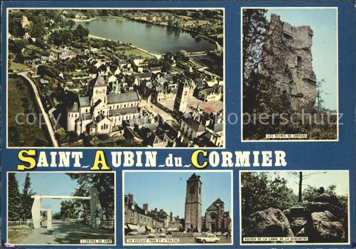 Saint-Aubin-du-Cormier Vue aerienne Les Ruines du Chateau l'entree du Camp la vi
