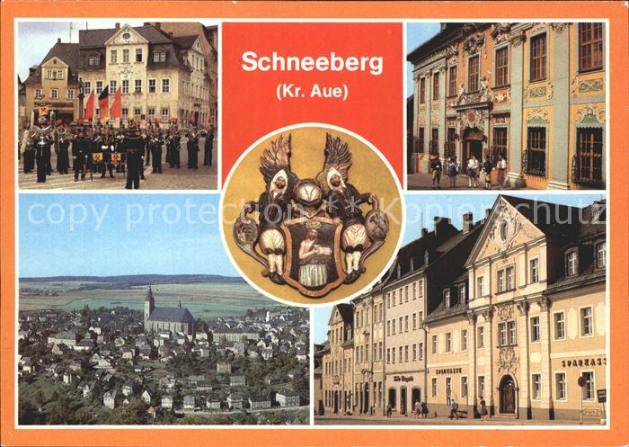 Schneeberg Erzgebirge Musikzug Totalansicht Alte Haeuser