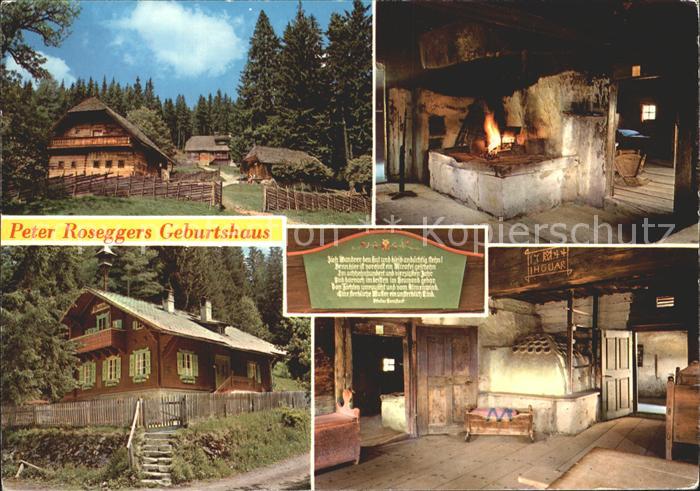 Alpl Peter Roseggers Geburtshaus Feuerstelle Stube Waldheimat