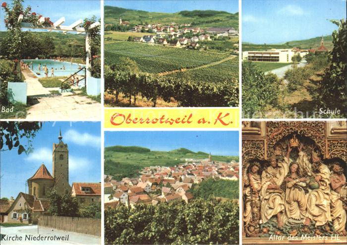 Oberrotweil Schwimmbad Total Schule Kirche Ortsblick Altar
