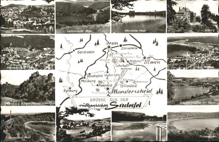 Daun Eifel Suedeifel Weinfelder-Maar Gemuendener-Maar Burgen Manderscheid