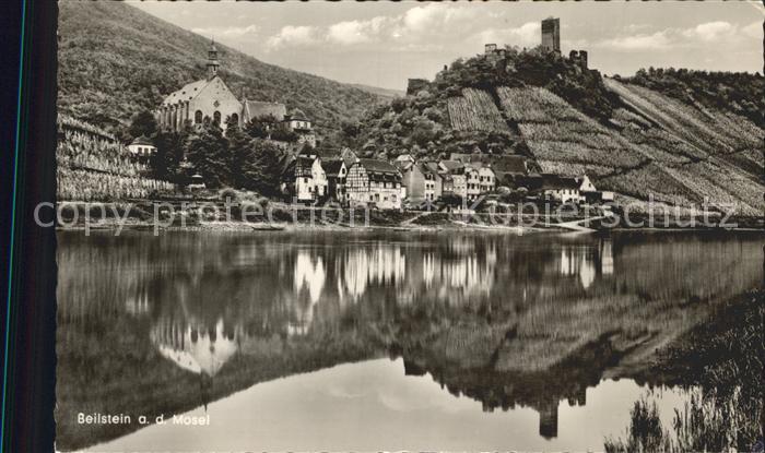 Beilstein Mosel Moselpartie mit Burg