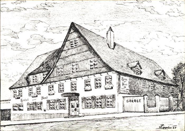 Brilon Hochsauerlandkreis NRW Hotel zur Post Kuenstlerkarte