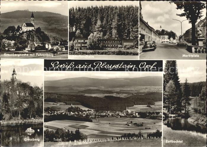 Pleystein Kreuzbergkirche mit Fahrenberg Marktplatz