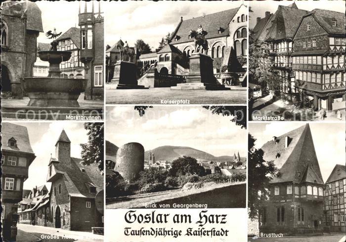 GOSLAR Harz Niedersachsen Kaiserplatz Marktstrasse Brunnen Brusttuch