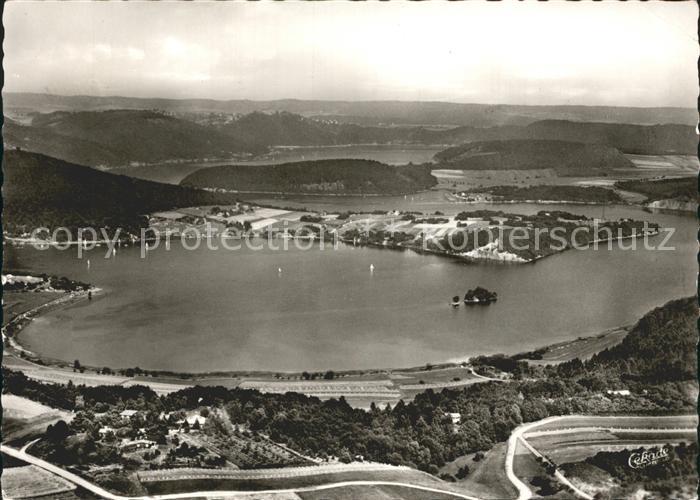 Edersee Fliegeraufnahme mit Halbinsel Scheid