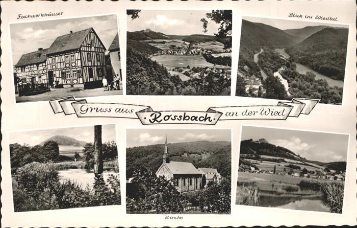 Rossbach Wied Fachwerkhaus Panorama Wiedtal Kirche