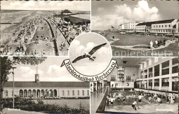Norderney Nordseebad Nordstrand Kleingolf Kurhaus Wellenbad Moewe