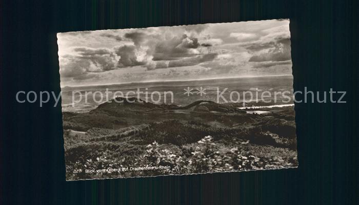Drachenfels Blick vom oelberg Rheinpartie