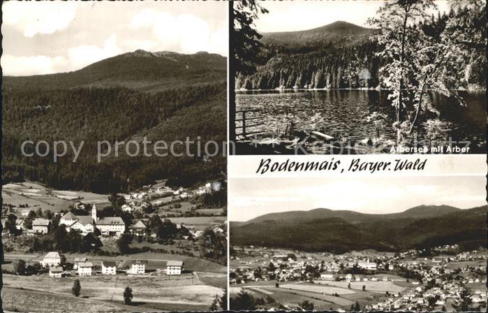 Bodenmais Ortsblick Arbersee mit Arber Totalansicht