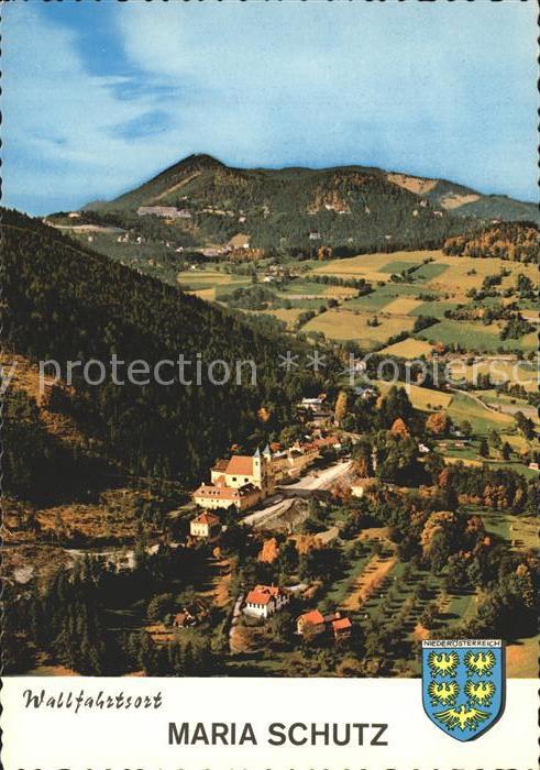 Maria Schutz Niederoesterreich Zweituermige barocke Kirche Panorama