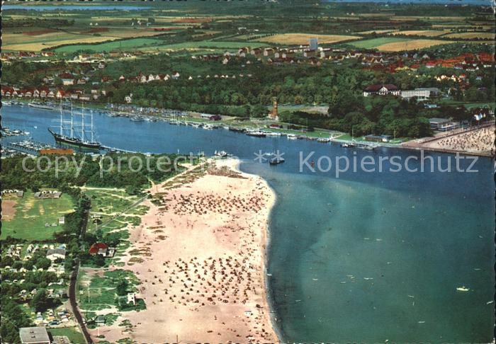 Travemuende Ostseebad Priwall Badestrand Travemuendung Fliegeraufnahme