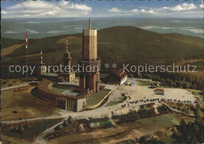 Grosser Feldberg Taunus Fernmelde UKW und Fernsehturm Fliegeraufnahme