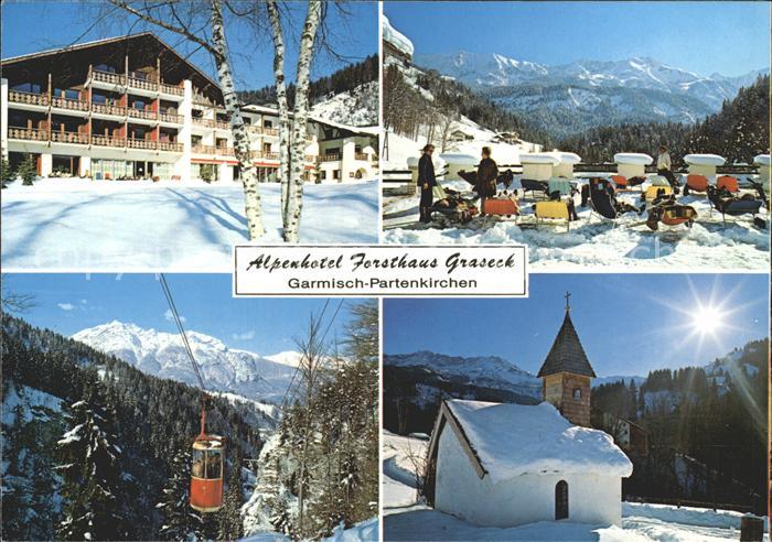 GARMISCH-PARTENKIRCHEN Bayern Alpenhotel Forsthaus Graseck Freiterrasse Seilbahn