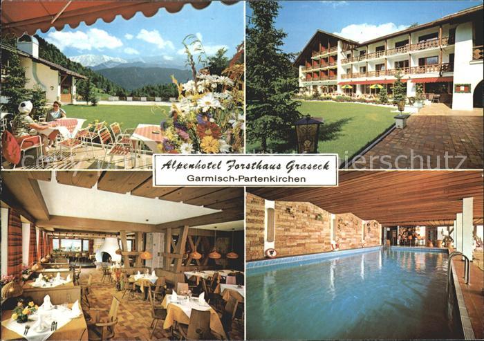 GARMISCH-PARTENKIRCHEN Bayern Alpenhotel Forsthaus Graseck Terrasse Gastraum Hal