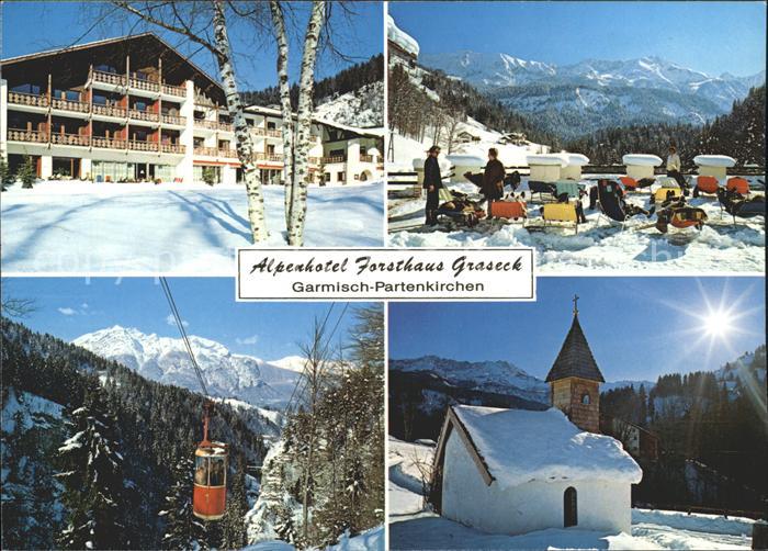 GARMISCH-PARTENKIRCHEN Bayern Alpenhotel Forsthaus Graseck Freiterrasse Seilbahn