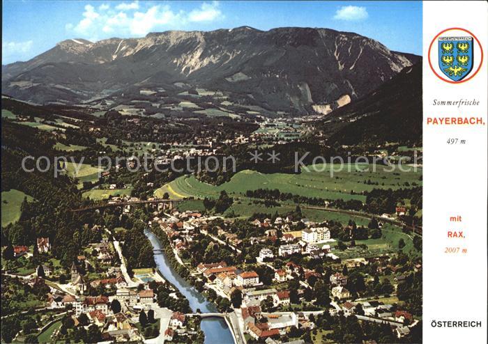 Payerbach mit Reichenau und Rax Fliegeraufnahme