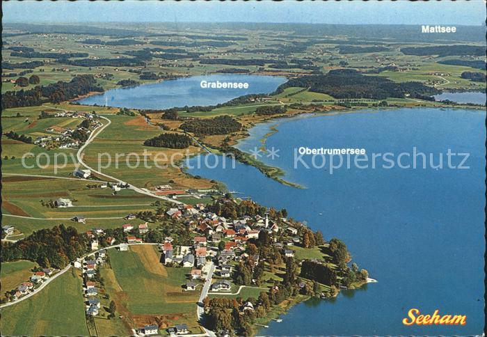 Seeham mit Grabensee Mattsee und Obertrumersee Fliegeraufnahme