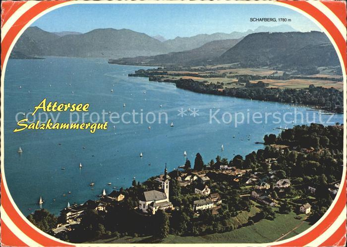 Attersee mit Schafberg Fliegeraufnahme