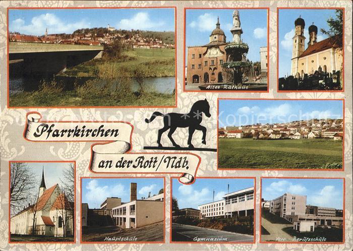 Pfarrkirchen Niederbayern Panorama Altes Rathaus Kirche Stadtblick Hauptschule G