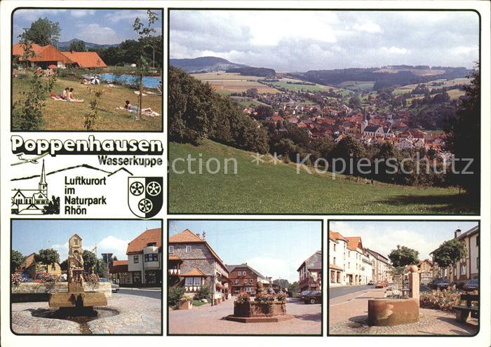 Poppenhausen Wasserkuppe Schwimmbad Panorama Brunnen Dorfpartien