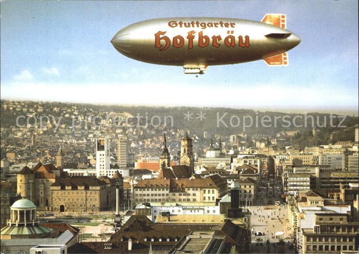 STUTTGART  CITY Zeppelin ueber der Stadt