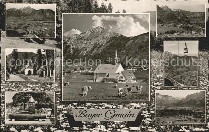 Bayerisch Gmain Panorama Pfarrkirche Seilbahn Brunnen
