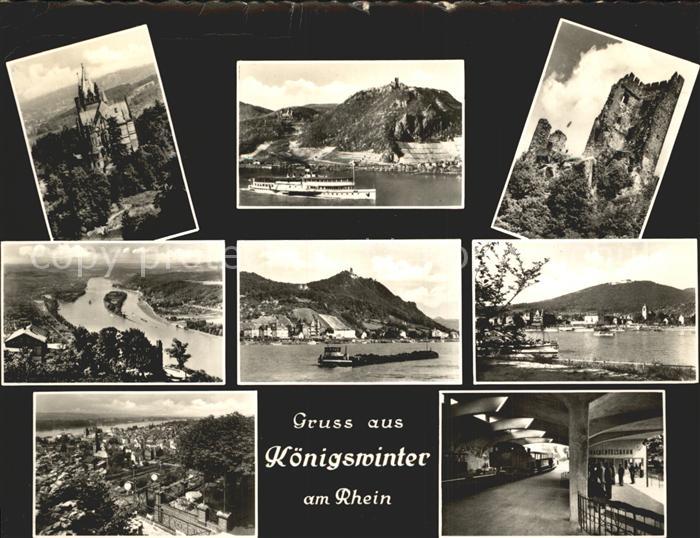 Koenigswinter Schloss Rheinschiff Ruine Drachenfels Rheinpartien Total Drachenfe