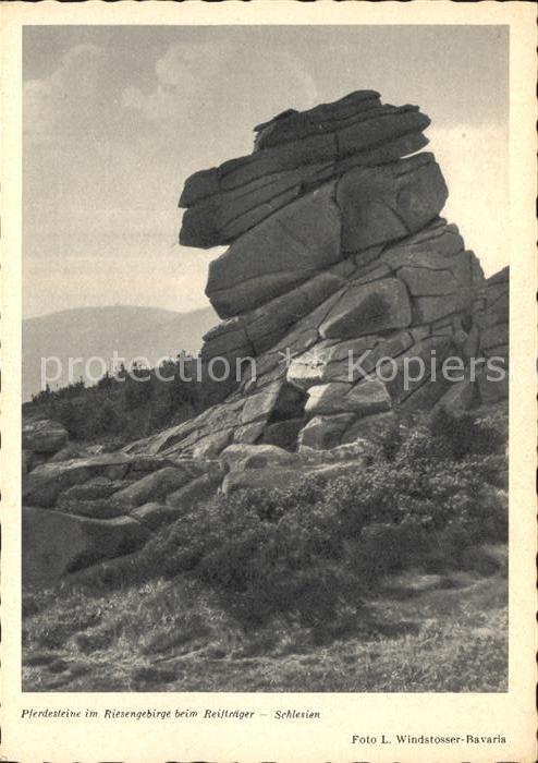 Riesengebirge Krkonose Karkonosze Pferdesteine beim Reiftraeger