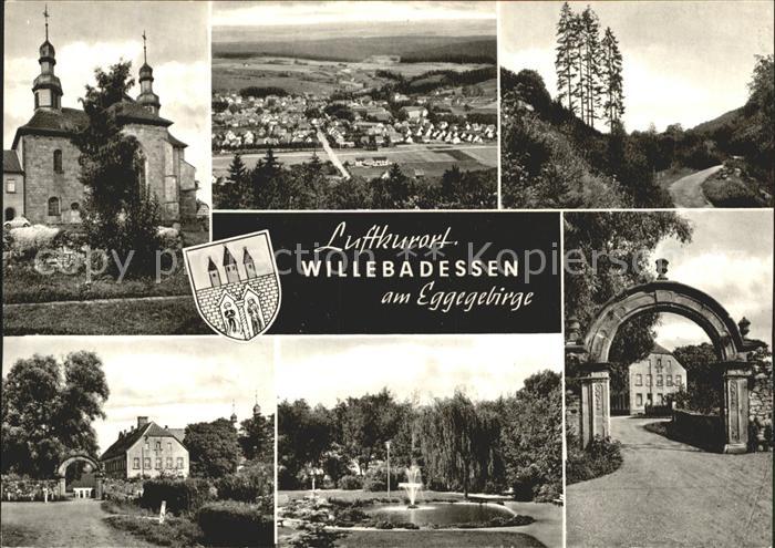 Willebadessen Kirche Panorama Strasse Kurpark Fontaene Tor