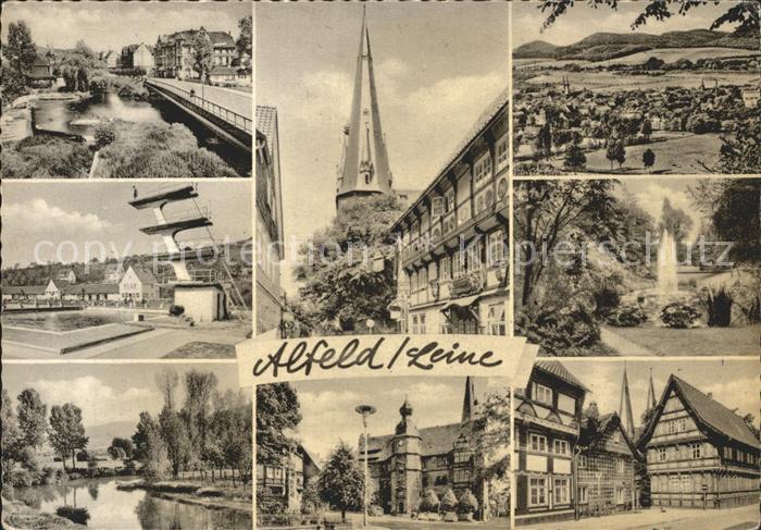 Alfeld Leine Leinepartie Kirche Total Schwimmbad Fontaene Ortsansichten