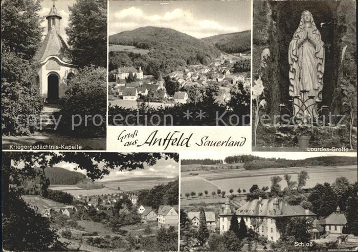 Antfeld Kriegergedaechtnis Kapelle Total Lourdes Grotte Ortsblick Schloss