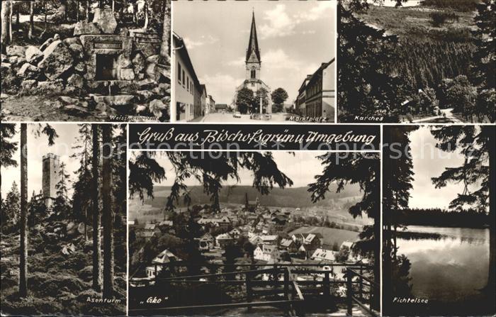 Bischofsgruen Marktplatz Fichtelsee Asenturm