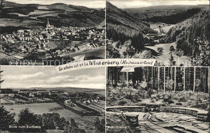 Winterberg Hochsauerland Blick vom Bobhaus Kurhaus Ruhrquelle