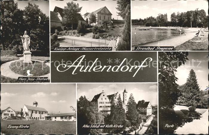 Aulendorf Strandbad Steegersee Herz- Jesu- Statue Altes Schloss