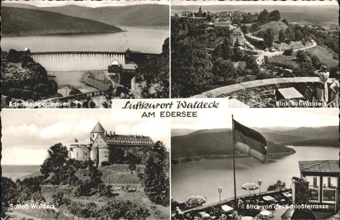 Waldeck Edersee Edersee- Sperrmauer Schloss Waldeck