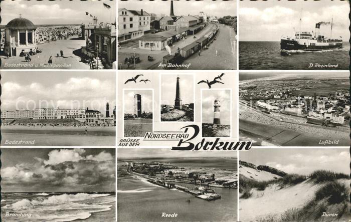 BORKUM Nordseebad Niedersachsen Duenen Bahnhof Badestrand