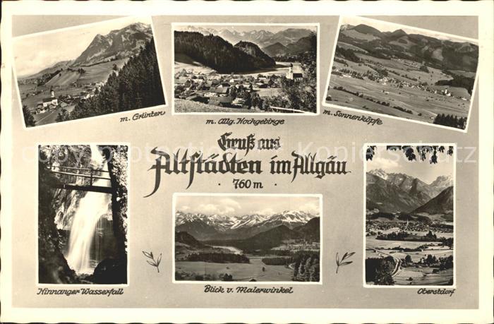 Altstaedten Oberstdorf Wasserfall Blick vom Malerwinkel