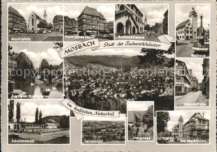 Mosbach Baden Rathaus Rathaustreppe Hauptstrasse Marktplatz