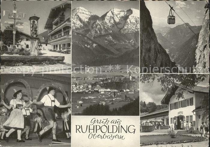 Ruhpolding Bayern Dorfplatz Trachtentanz Rauschbergbahn