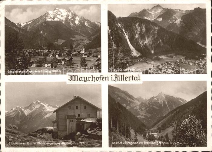 Mayrhofen Zillertal Gesamtansicht Gruenberg Gasthof Zillergrund