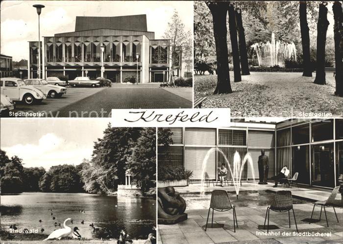 Krefeld Stadttheater Innenhof der Stadtbuecherei Stadtgarten