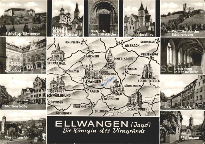 Ellwangen Jagst Kreuzgang in der Basilika Marktplatz Schlosshof