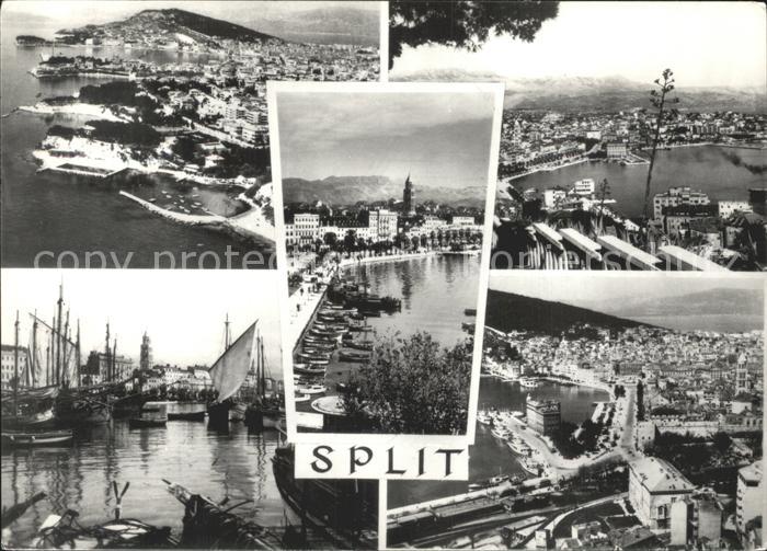 Split Spalato Fliegeraufnahme Stadt und Hafen